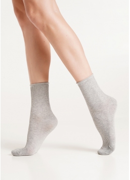 Шкарпетки в рубчик WS3 FASHION 060 light grey melange (сірий)