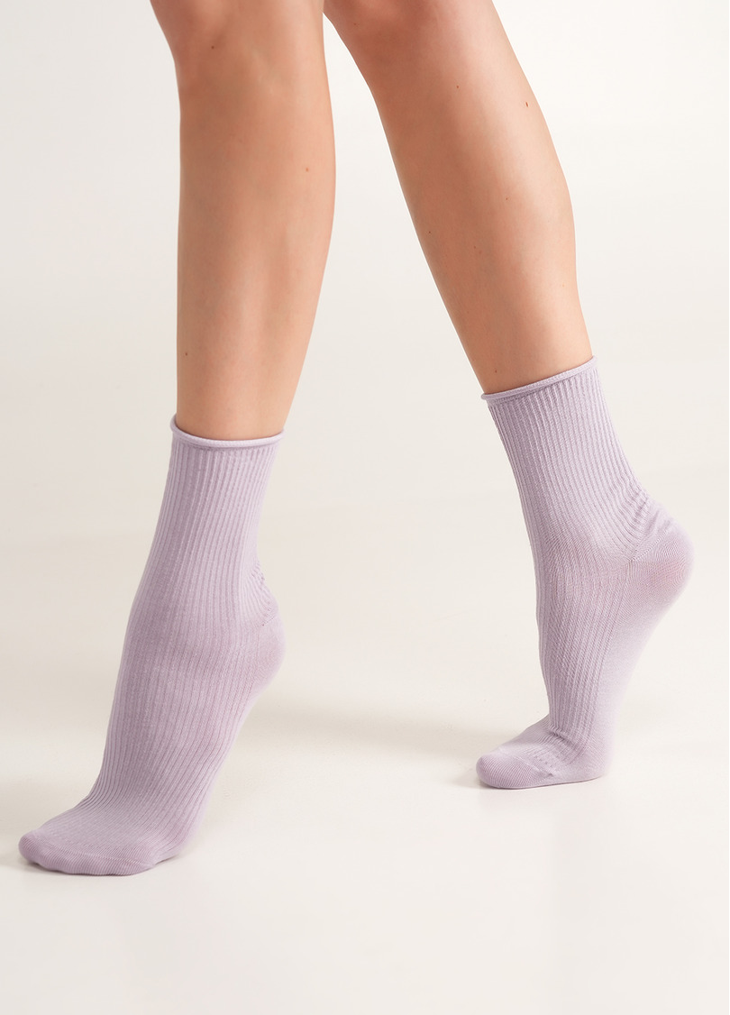 Носки в рубчик WS3 FASHION 060 lilac (фіолетовый)