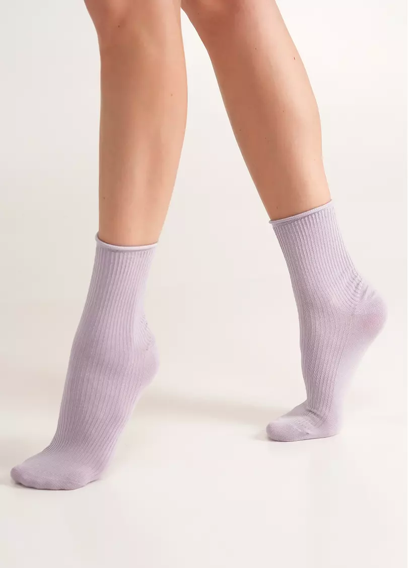 Носки в рубчик WS3 FASHION 060 lilac (фіолетовый)