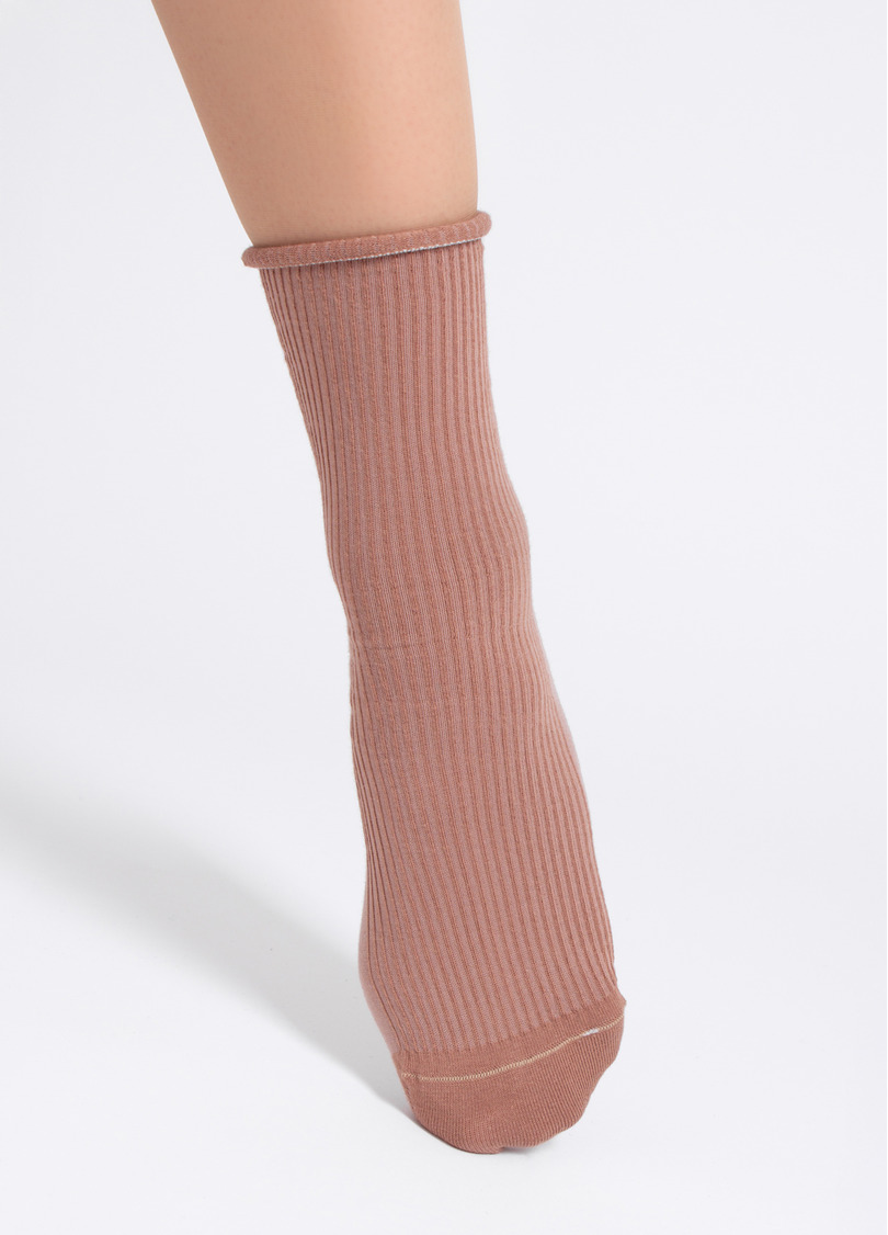 Носки в рубчик WS3 FASHION 060 mocha mousse (коричневый)