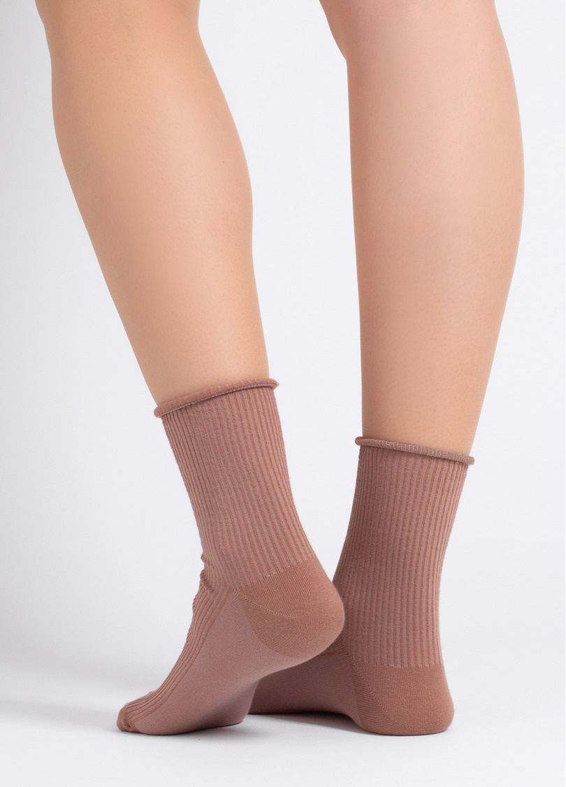 Носки в рубчик WS3 FASHION 060 mocha mousse (коричневый)