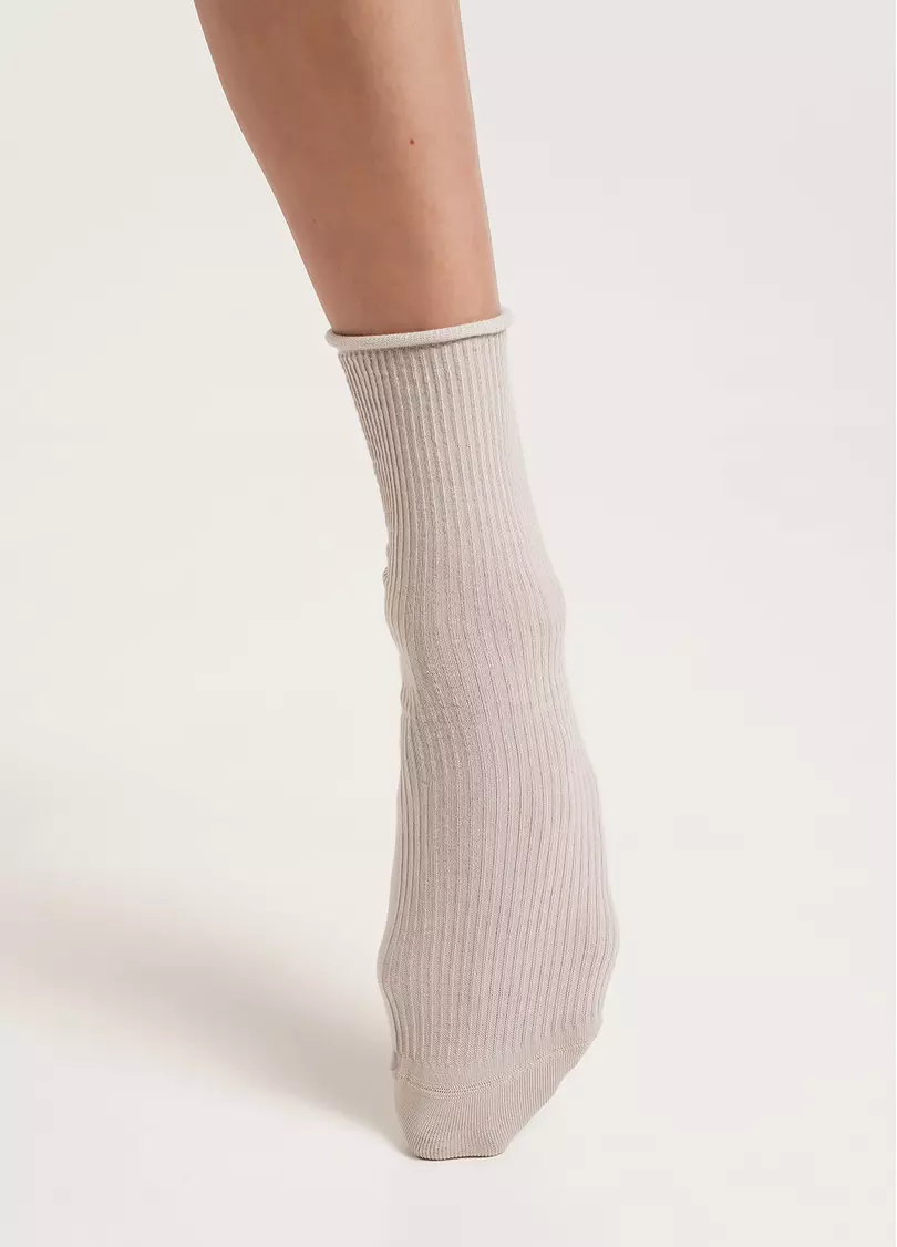Носки в рубчик WS3 FASHION 060 moonlight (бежевый)