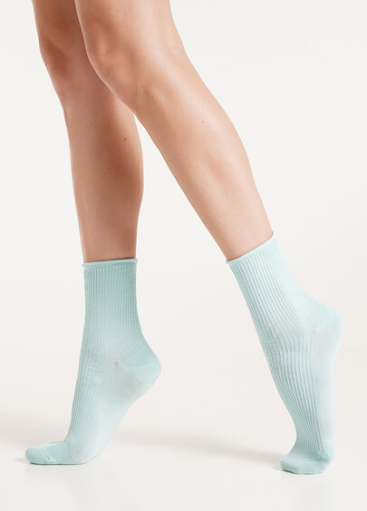 Носки в рубчик WS3 FASHION 060 pastel turquoise (зеленый)