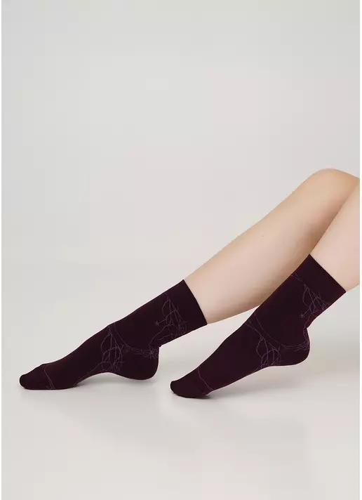 Бавовняні шкарпетки з малюнком павутиння WS3 HALLOWEEN 006 vintage grape (фіолетовий)