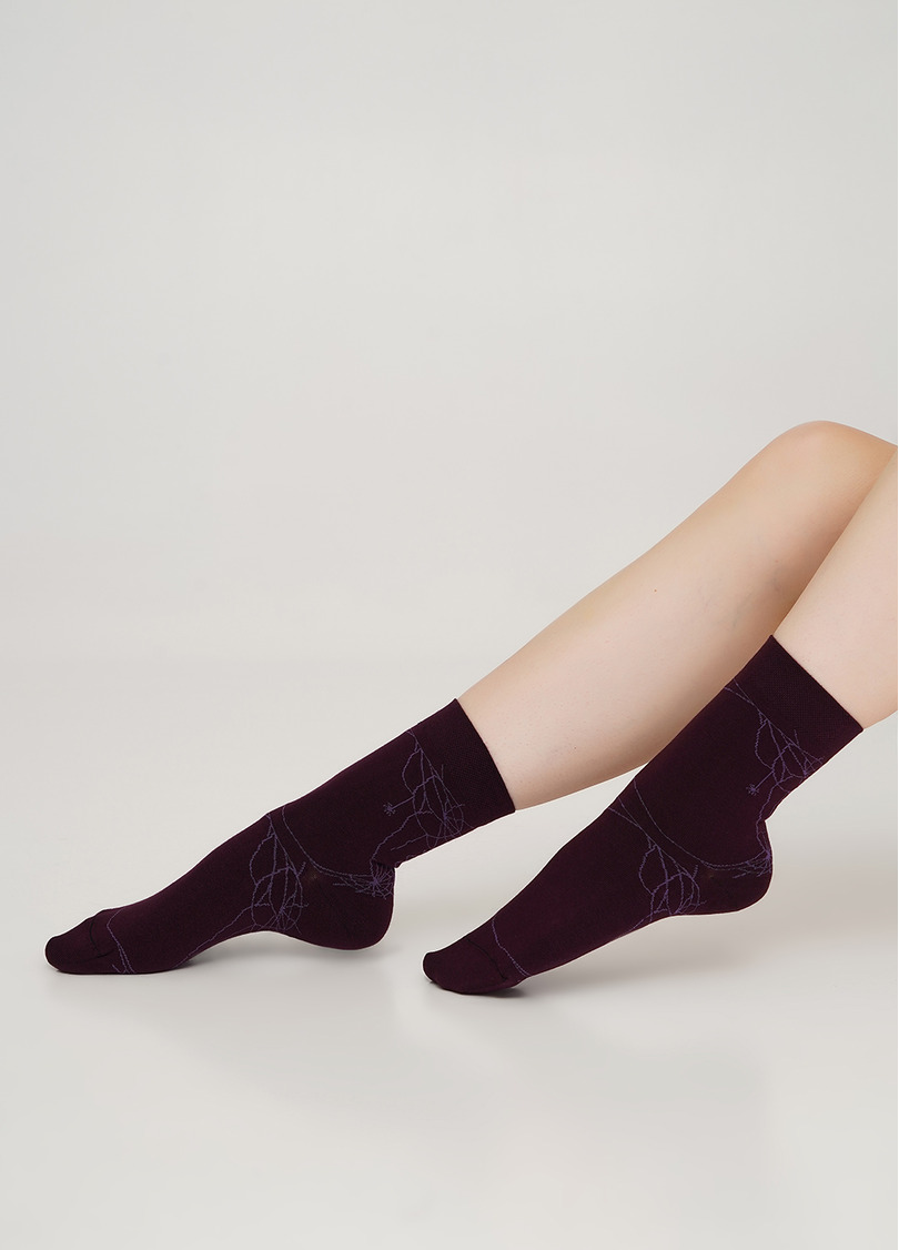 Хлопковые носки с рисунком паутины WS3 HALLOWEEN 006 vintage grape (фиолетовый)