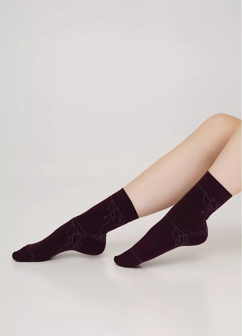 Хлопковые носки с рисунком паутины WS3 HALLOWEEN 006 vintage grape (фиолетовый)
