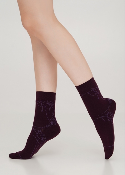 Бавовняні шкарпетки з малюнком павутиння WS3 HALLOWEEN 006 vintage grape (фіолетовий)