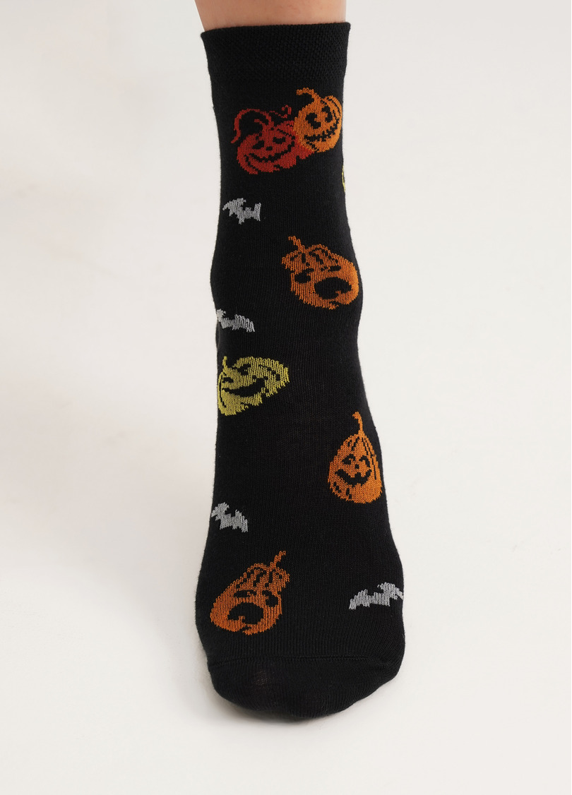 Шкарпетки з гарбузами до Геловіну WS3 HALLOWEEN 2202 black (чорний)