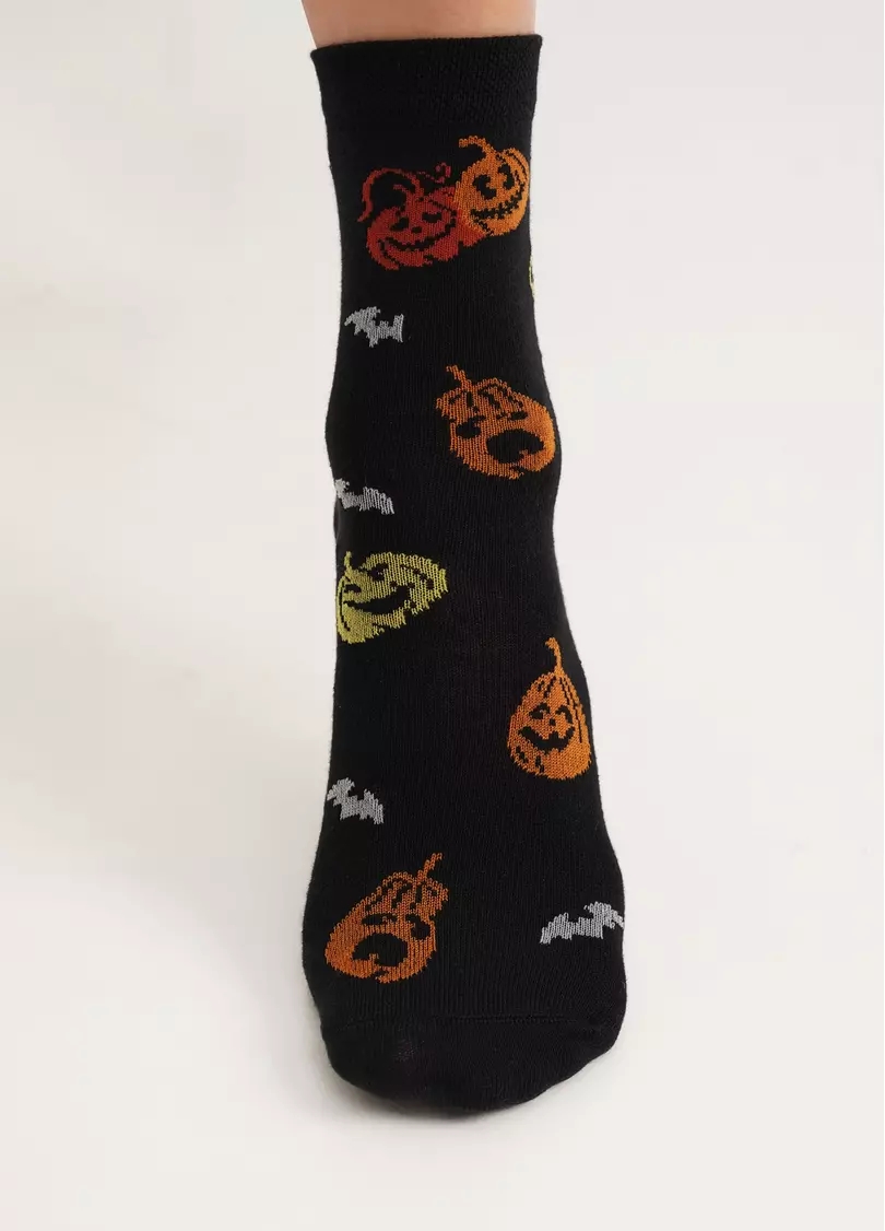 Носки с тыквами к Хэллоуина WS3 HALLOWEEN 2202 black (черный)
