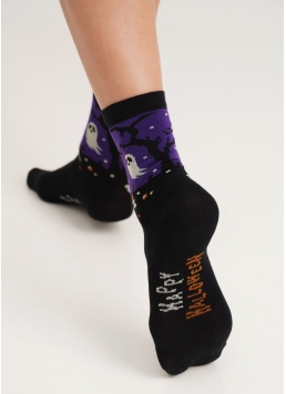 Шкарпетки з привидом та гарбузом до Геловіну WS3 HALLOWEEN 2205 black (чорний)