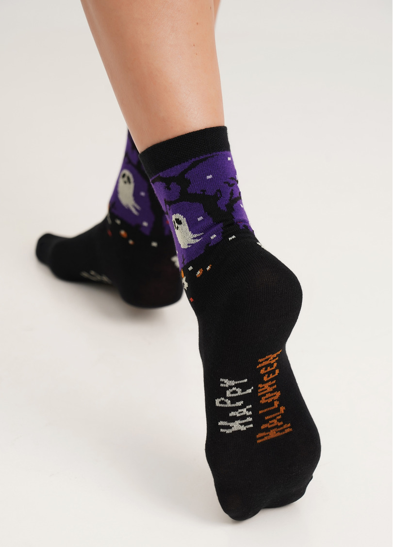 Носки с привидением и тыквой к Хэллоуину WS3 HALLOWEEN 2205 black (черный)