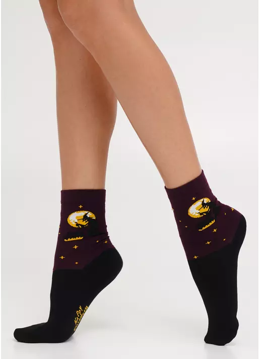 Шкарпетки з відьмами на Геловін WS3 HALLOWEEN 2306 vintage grape (фіолетовий)