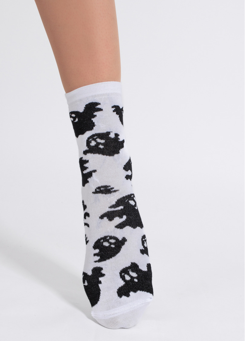 Носки с привидениями Хэллоуин WS3 HALLOWEEN 2505 white (белый)