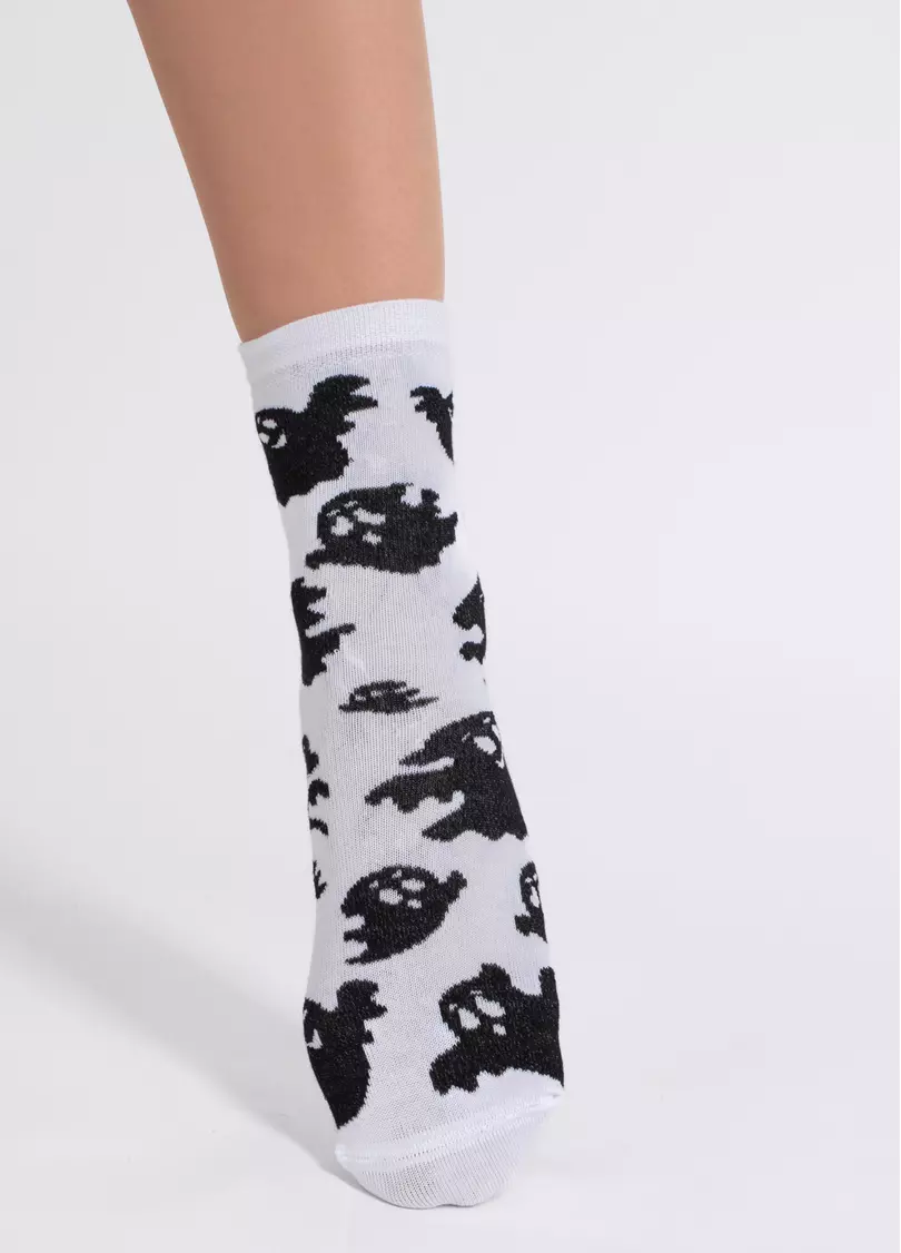 Носки с привидениями Хэллоуин WS3 HALLOWEEN 2505 white (белый)