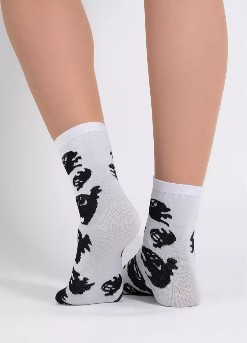 Носки с привидениями Хэллоуин WS3 HALLOWEEN 2505 white (белый)