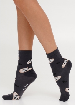 Шкарпетки з гарбузами на Геловін WS3 HALLOWEEN (F) 2301 pirate black (чорний)