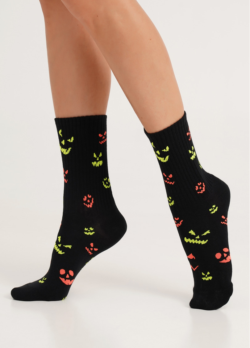Шкарпетки високі до Геловіну WS3 HALLOWEEN STRONG 2203 black (чорний)