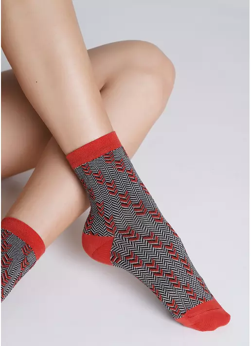 Носки с плетением "елочка" WS3 JACCARD 002 ginger (оранжевый)