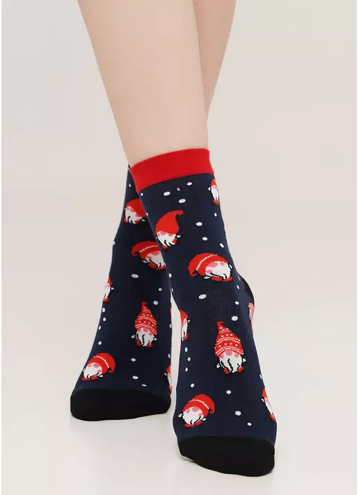 Новорічні шкарпетки з гномами жіночі WS3 NEW YEAR 2110 dress blue (синій)