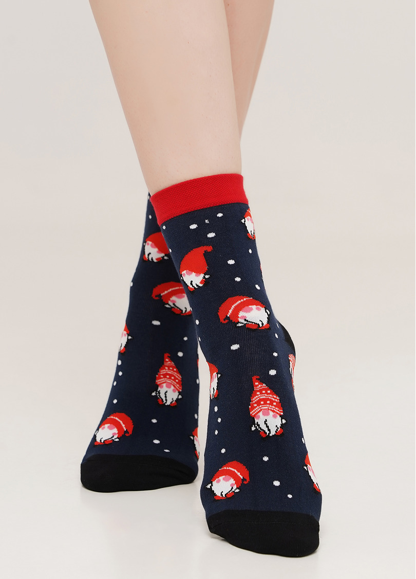 Новогодние носки с гномами женские WS3 NEW YEAR 2110 dress blue (синий)