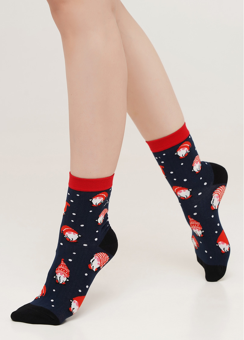 Новогодние носки с гномами женские WS3 NEW YEAR 2110 dress blue (синий)