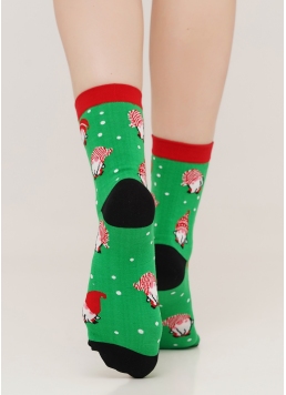 Новорічні шкарпетки з гномами жіночі WS3 NEW YEAR 2110 island green (зелений)