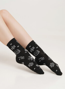 Новогодние носки женские WS3 NEW YEAR 2112 pirate black (черный)