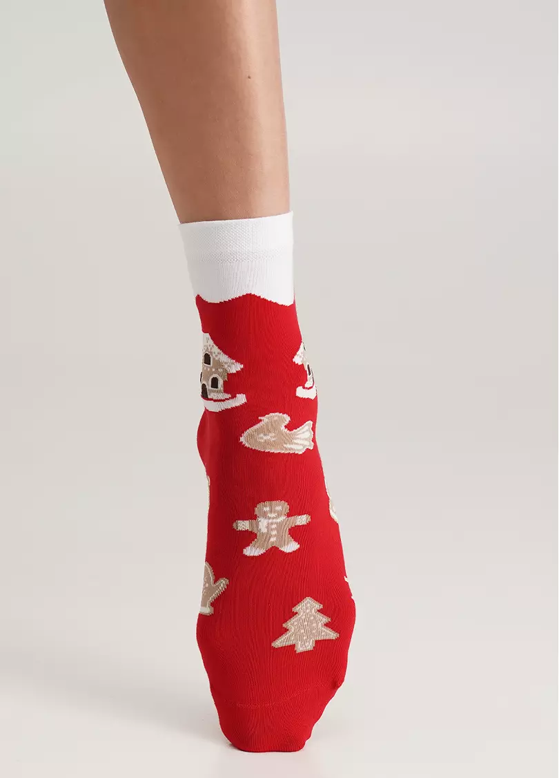 Носки рождественские с пряниками WS3 NEW YEAR 2405 red (красный)