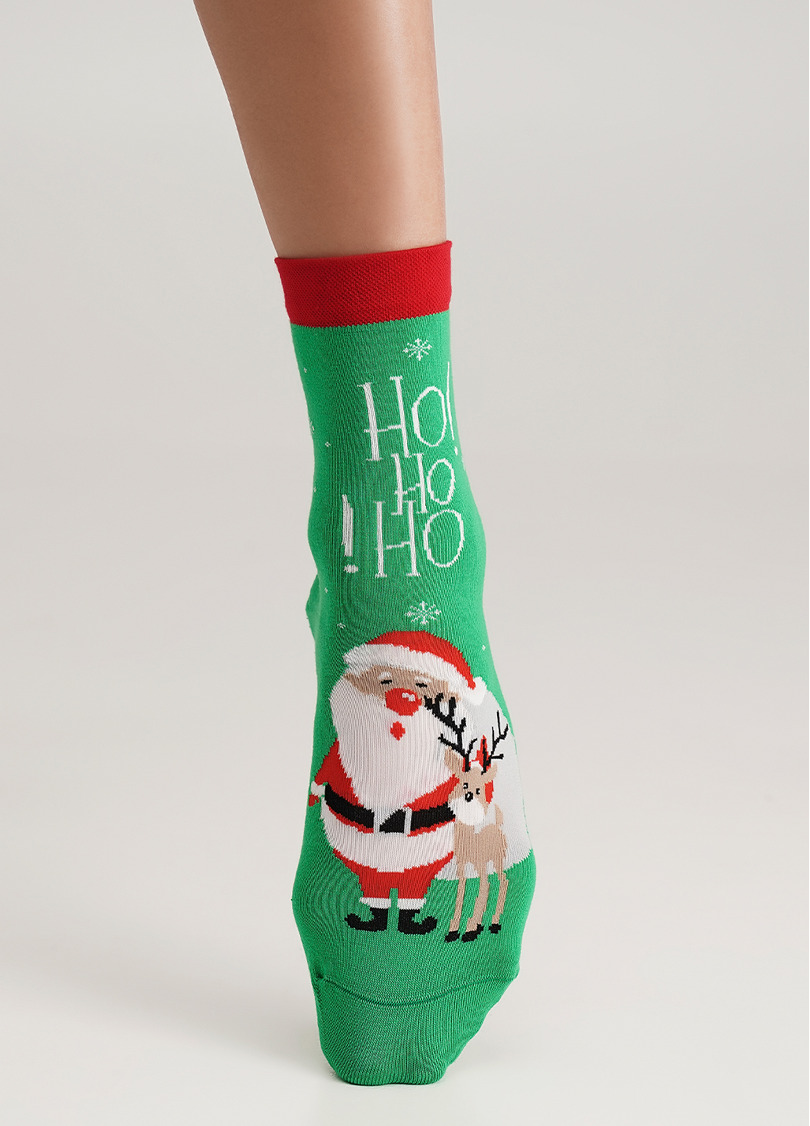 Носки с Санта Клаусом и оленем WS3 NEW YEAR 2406 island green (зеленый)