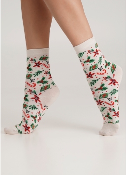 Шкарпетки різдвяні WS3 NEW YEAR 2409 panna (бежевий)