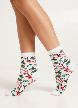Носки рождественские WS3 NEW YEAR 2409 white (белый)