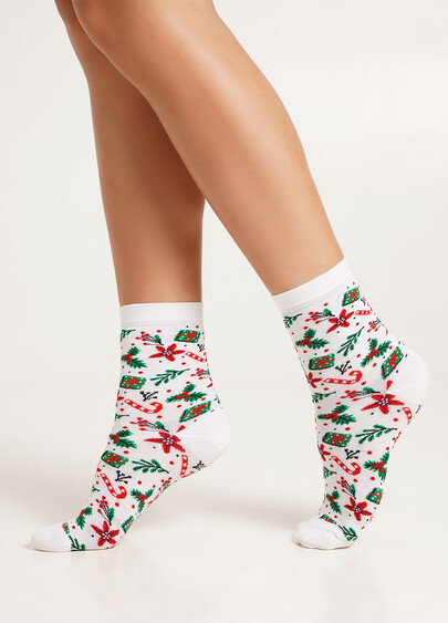 Носки рождественские WS3 NEW YEAR 2409 white (белый)