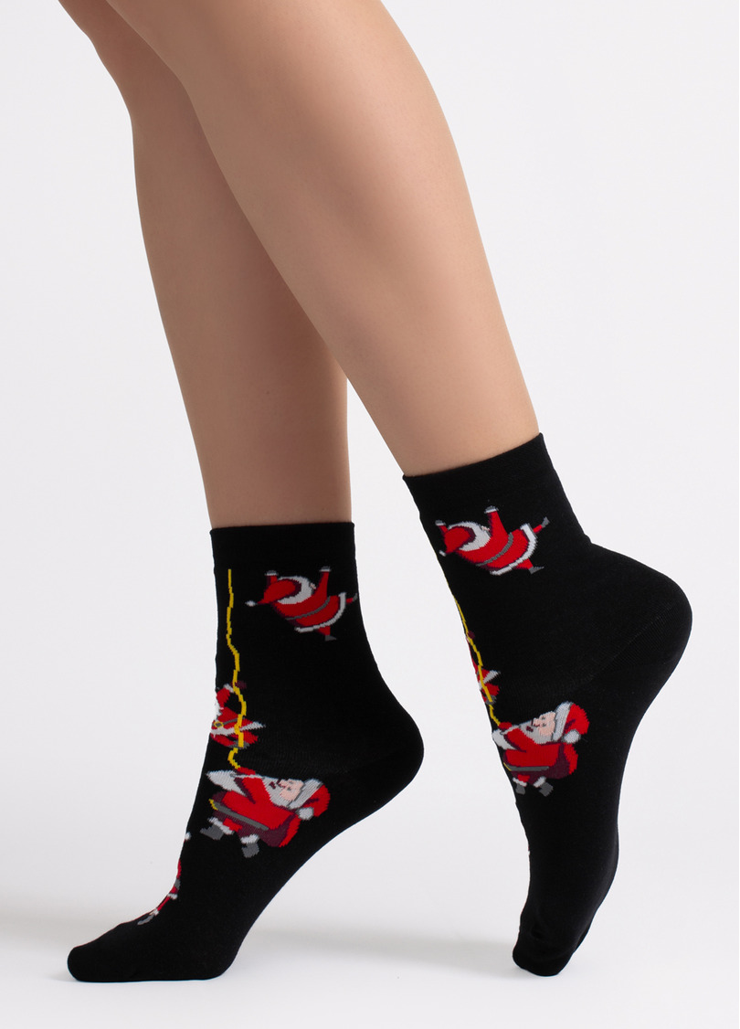Шкарпетки з Сантами WS3 NEW YEAR 2601 black (чорний)
