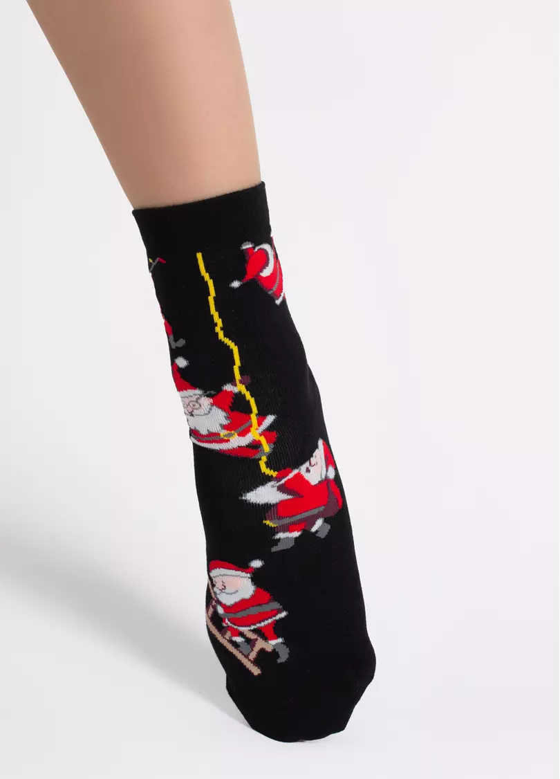 Шкарпетки з Сантами WS3 NEW YEAR 2601 black (чорний)