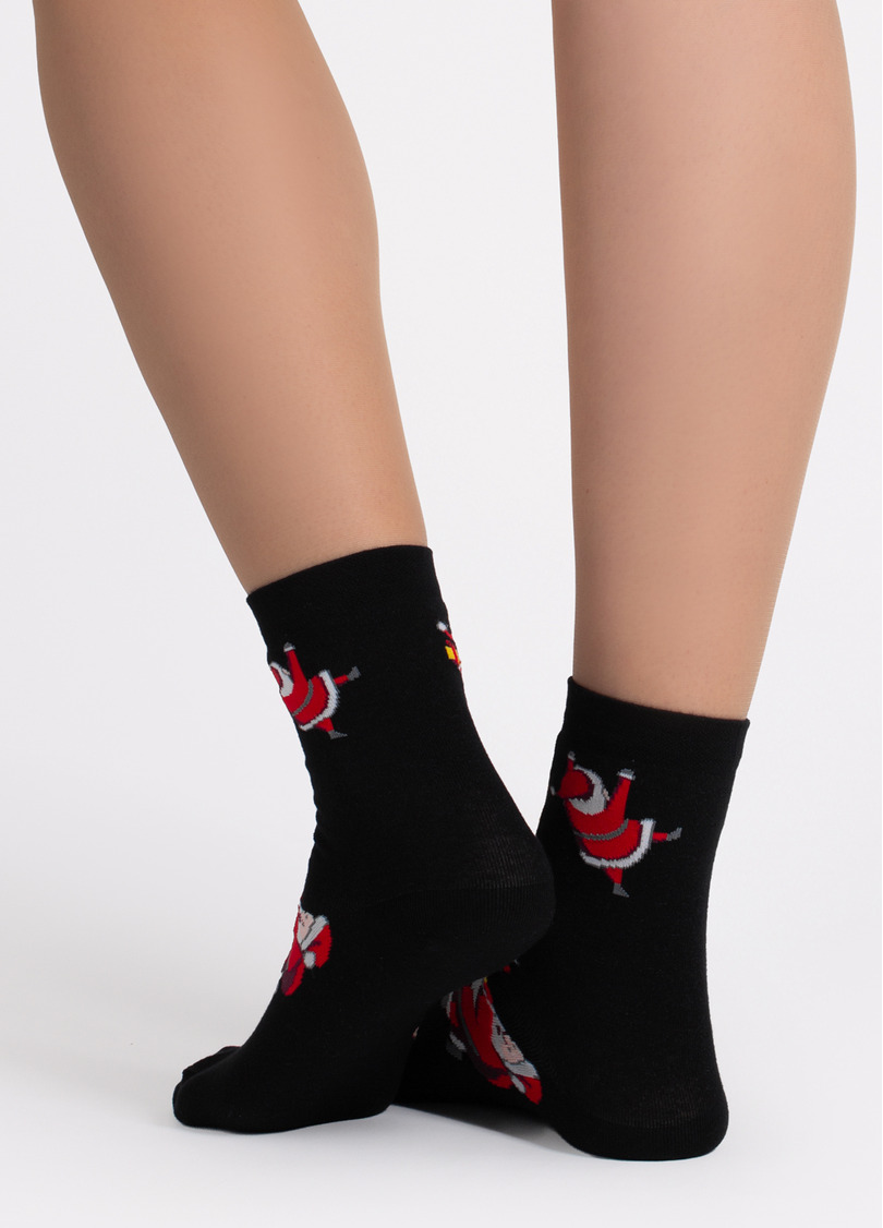 Шкарпетки з Сантами WS3 NEW YEAR 2601 black (чорний)