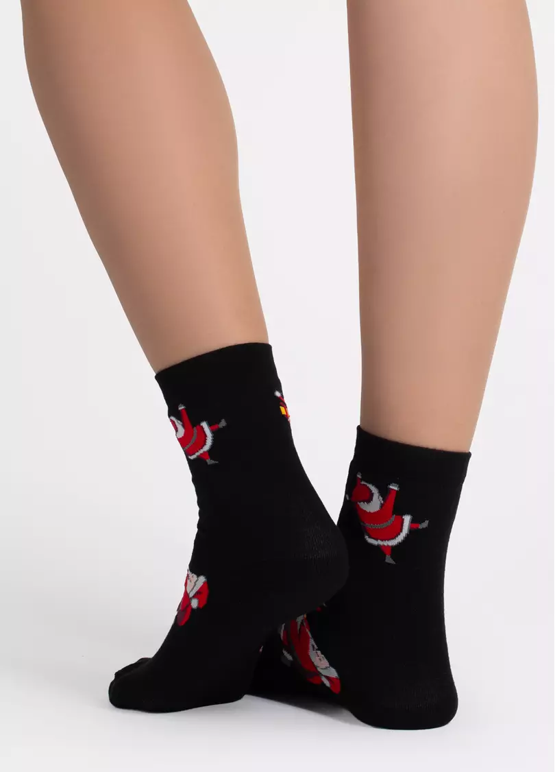 Шкарпетки з Сантами WS3 NEW YEAR 2601 black (чорний)