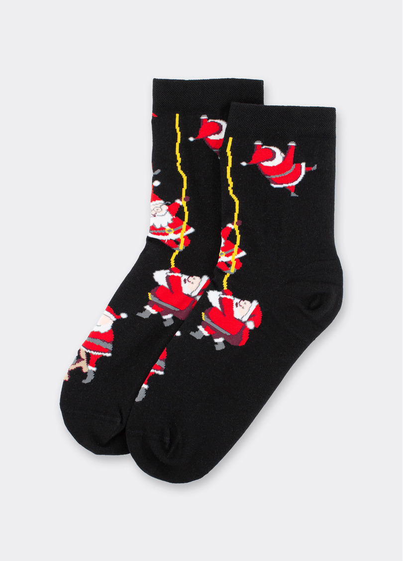 Шкарпетки з Сантами WS3 NEW YEAR 2601 black (чорний)