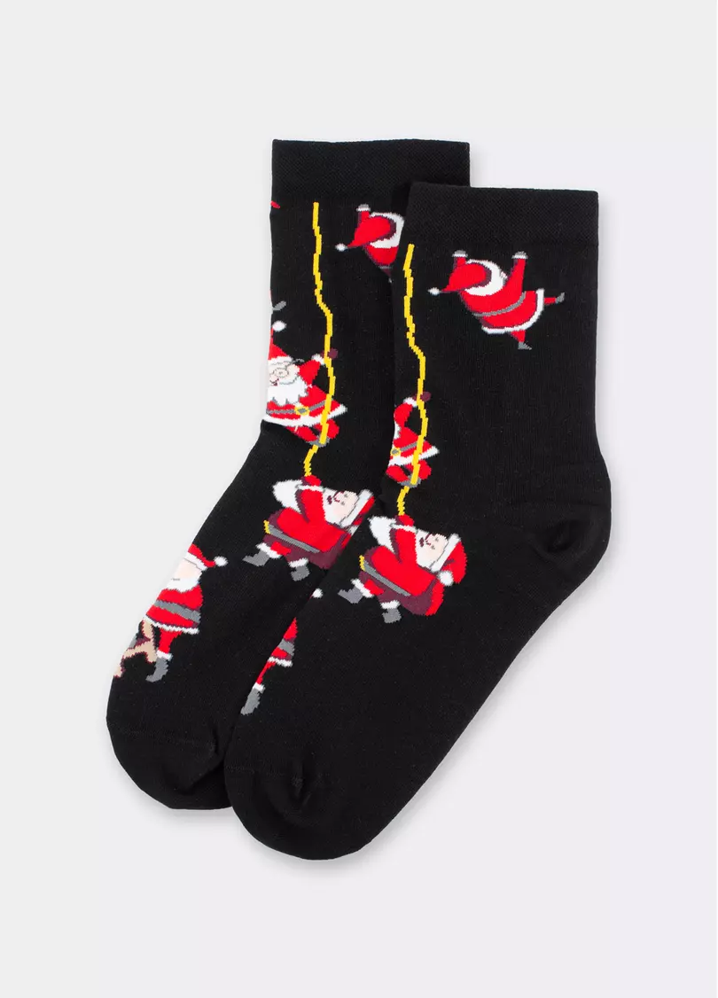 Шкарпетки з Сантами WS3 NEW YEAR 2601 black (чорний)