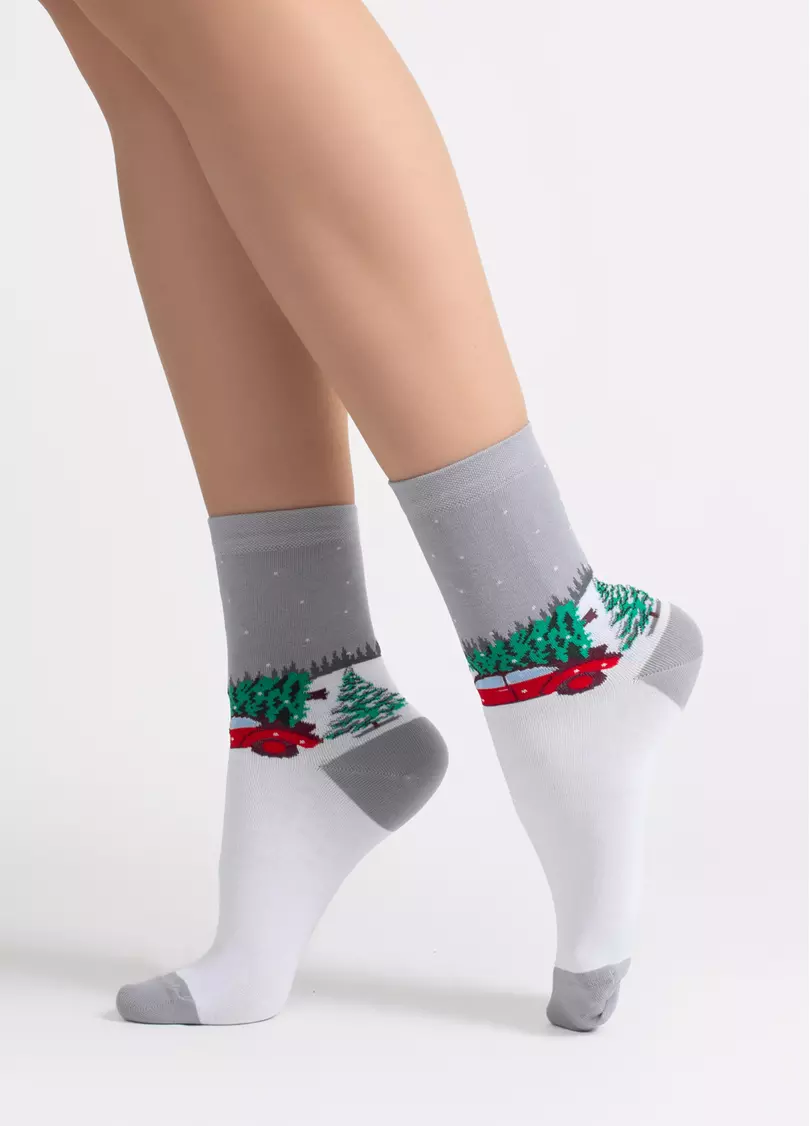 Новогодние носки WS3 NEW YEAR 2602 silver (серый)