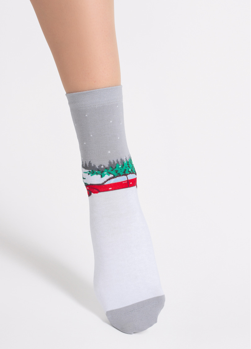 Новорічні шкарпетки WS3 NEW YEAR 2602 silver (сірий)