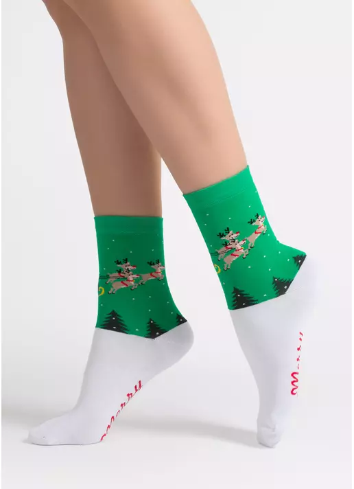 Носки новогодние WS3 NEW YEAR 2606 green (зеленый)