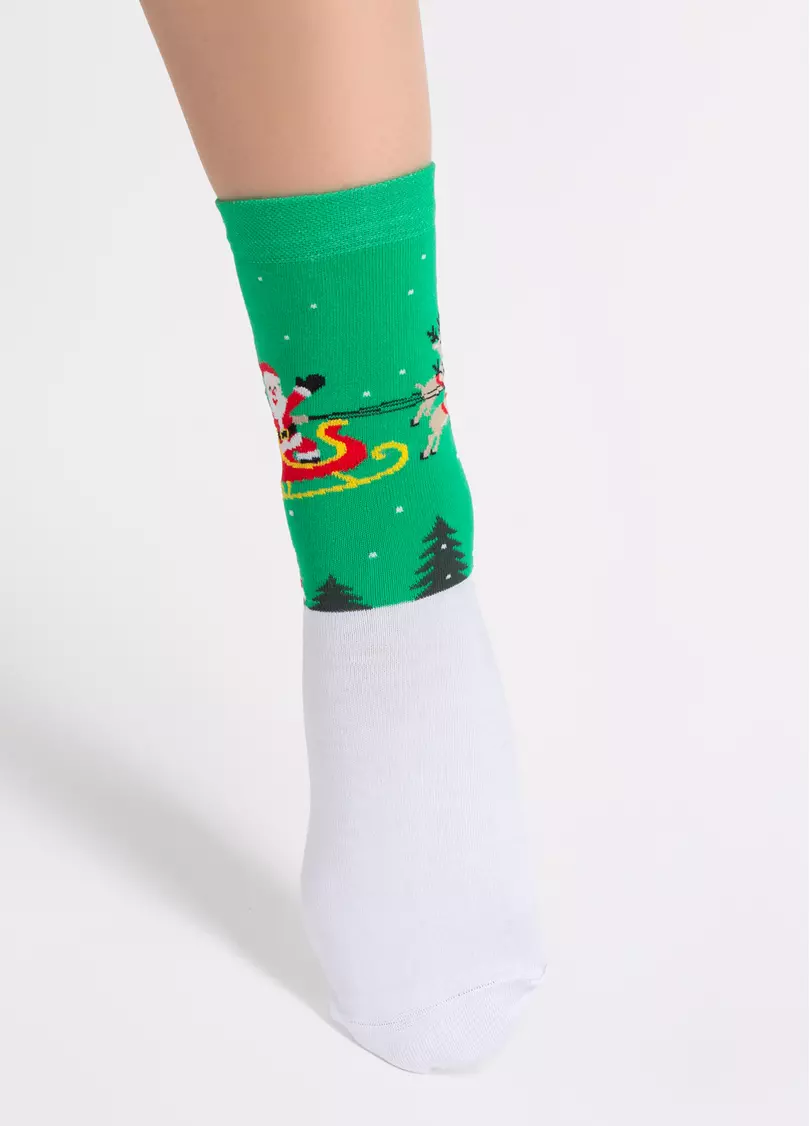 Шкарпетки новорічні WS3 NEW YEAR 2606 green (зелений)