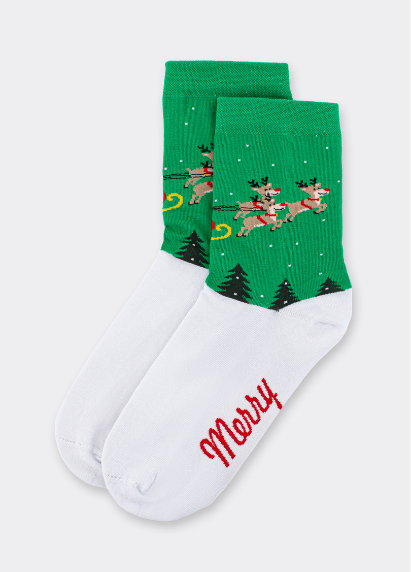 Шкарпетки новорічні WS3 NEW YEAR 2606 green (зелений)