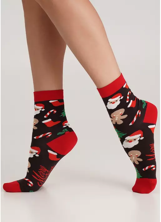 Носки с имбирными пряниками WS3 NEW YEAR (F) 2401 caffe (коричневый)