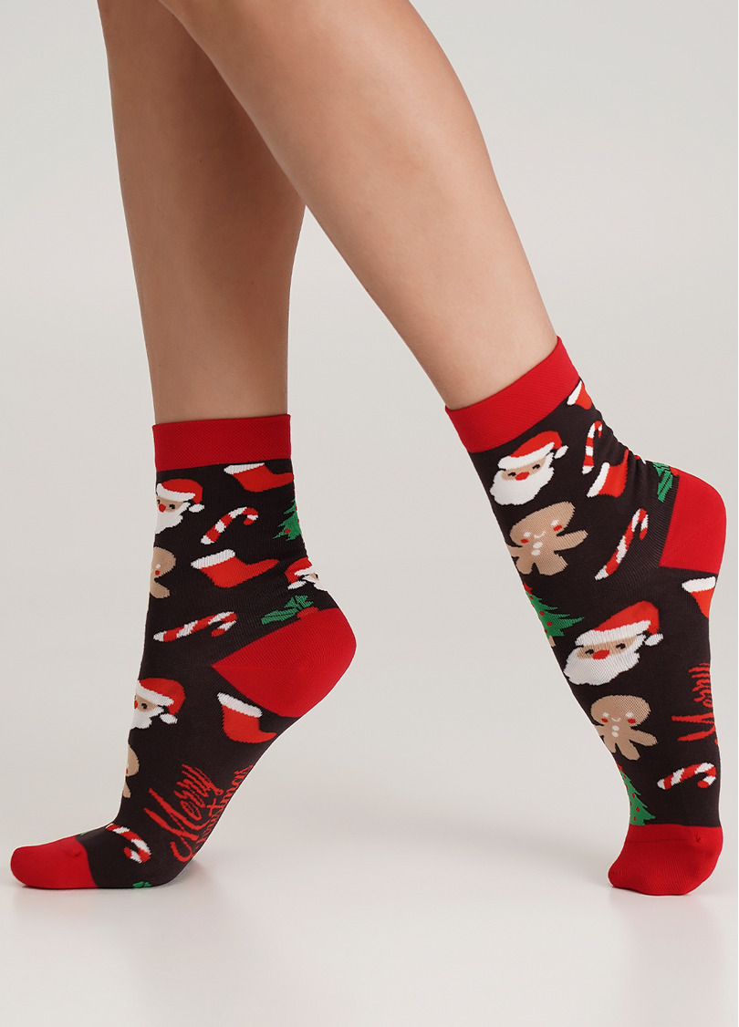 Носки с имбирными пряниками WS3 NEW YEAR (F) 2401 caffe (коричневый)