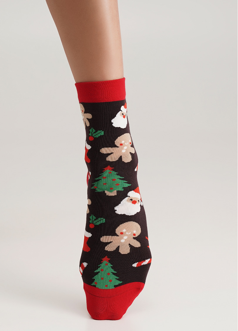 Носки с имбирными пряниками WS3 NEW YEAR (F) 2401 caffe (коричневый)