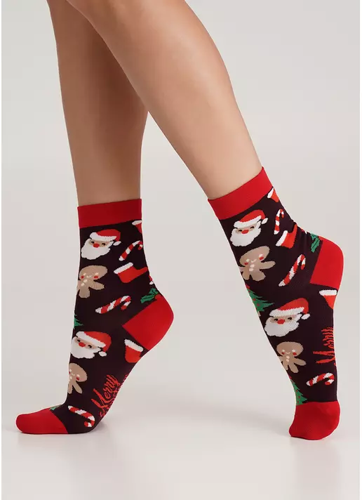 Шкарпетки з імбирними пряниками WS3 NEW YEAR (F) 2401 vintage grape (фіолетовий)