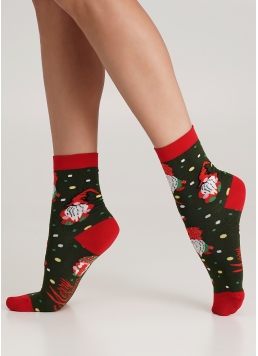 Шкарпетки з різдвяними гномами WS3 NEW YEAR (F) 2402 khaki (зелений)