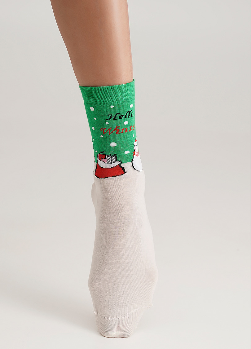 Носки с белыми медведями WS3 NEW YEAR (F) 2403 island green (зеленый)