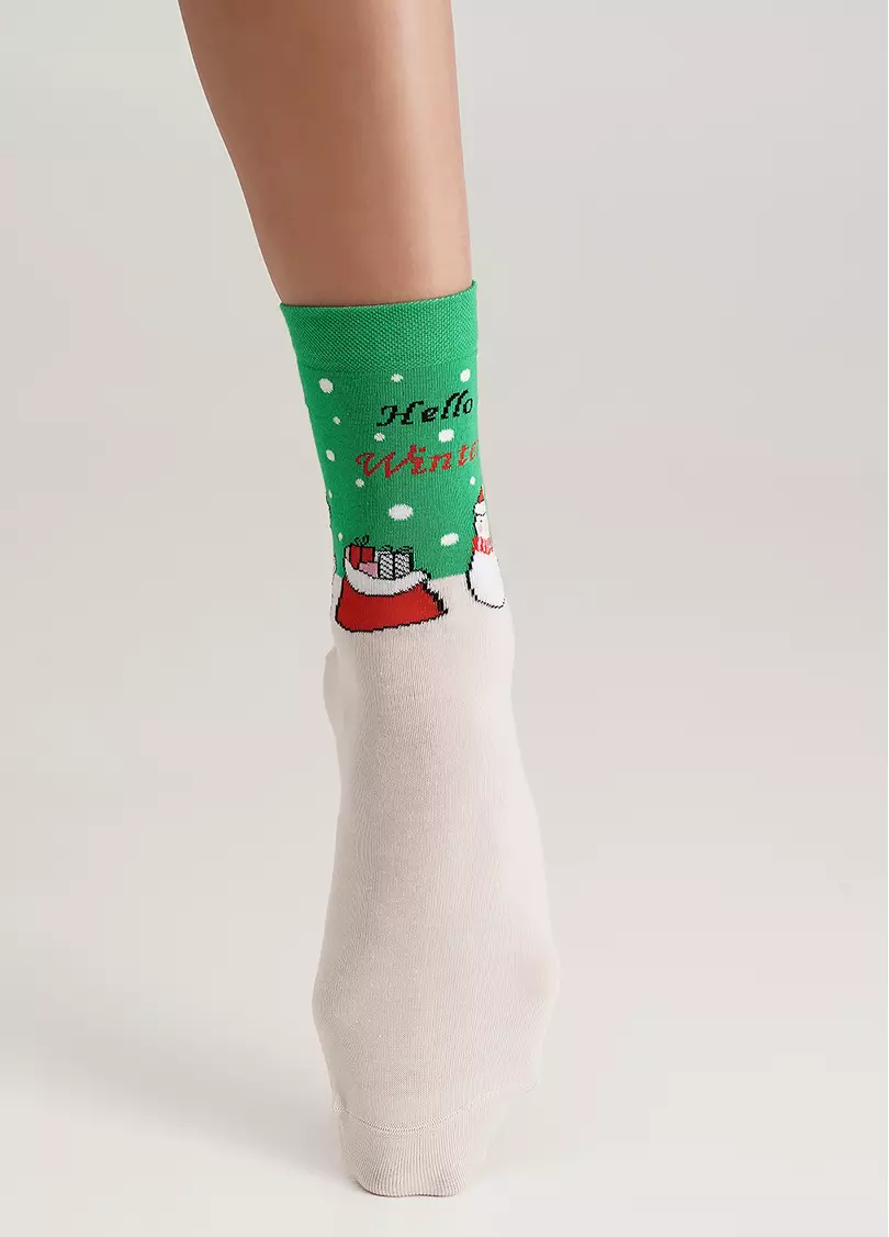 Носки с белыми медведями WS3 NEW YEAR (F) 2403 island green (зеленый)